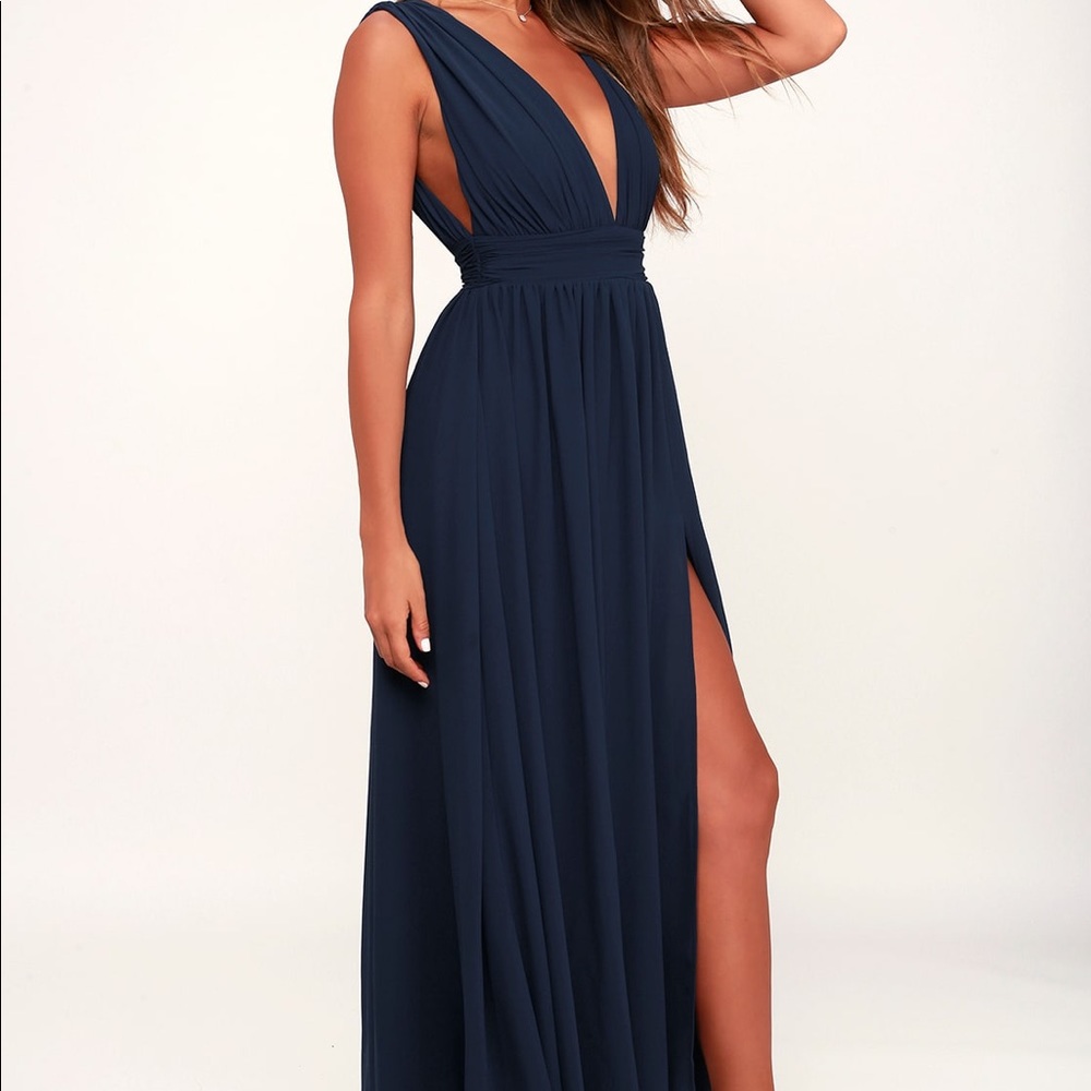 Lulu’s Heavenly Hues Navy Blue Maxi Dress